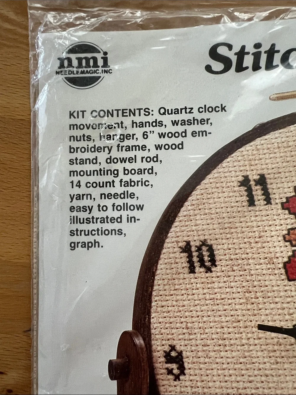 Vintage Rooster Clock Stitch 'N Time Counted Cross Kit Farm Chicken Retro Craft